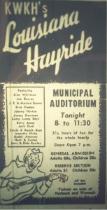 Louisiana Hayride newspaper ad (Shreveport Public Library)